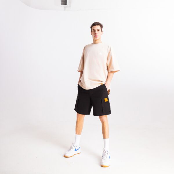 "Collect" Black Cargo Shorts
