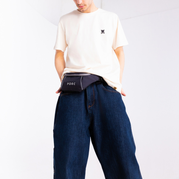 "Incognito" Black Reversible Hip Bag