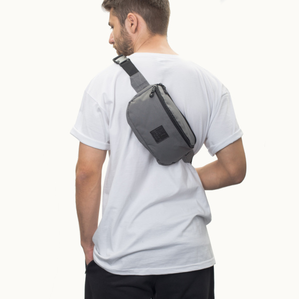 "Logo" Grey Hip Bag