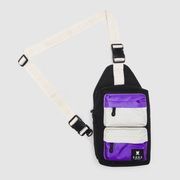 "Pablo" Black/Purple Sling Bag
