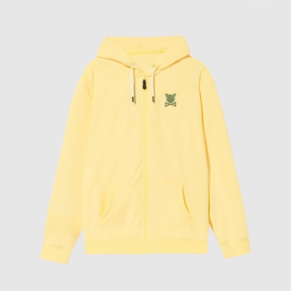 "Linear" Yellow Zipper Hooded Sweat