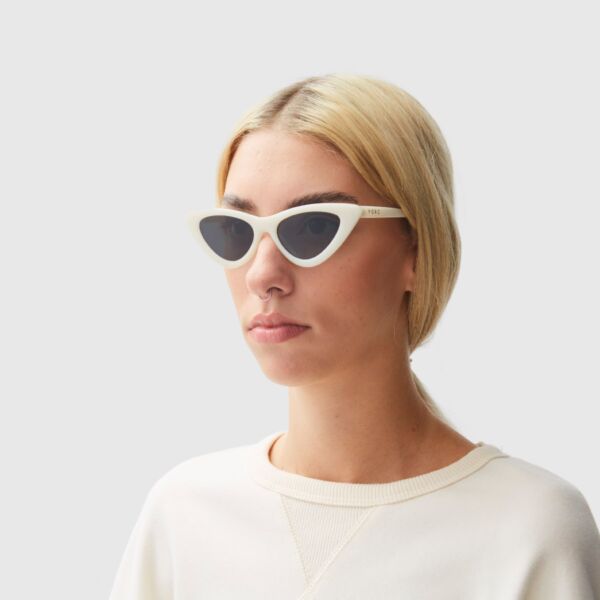 "Wicked" Off White Translucent Polarized Sunglasses