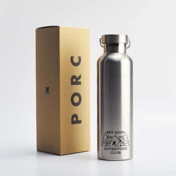 "Adventure Club" Silver Insulated Bottle