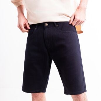"Invert" Black Denim Shorts