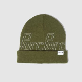 "Tilted" Olive Reflective Beanie