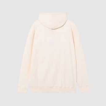 "Essential Logo" Off white Zipper Hooded Sweat