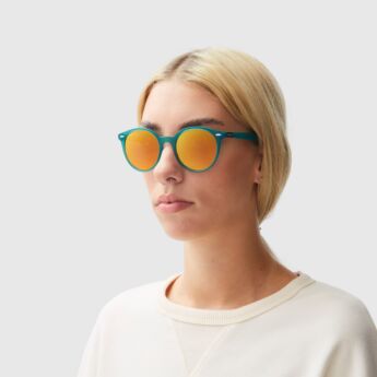 "Day Off" Aqua Mirror Polarized Sunglasses