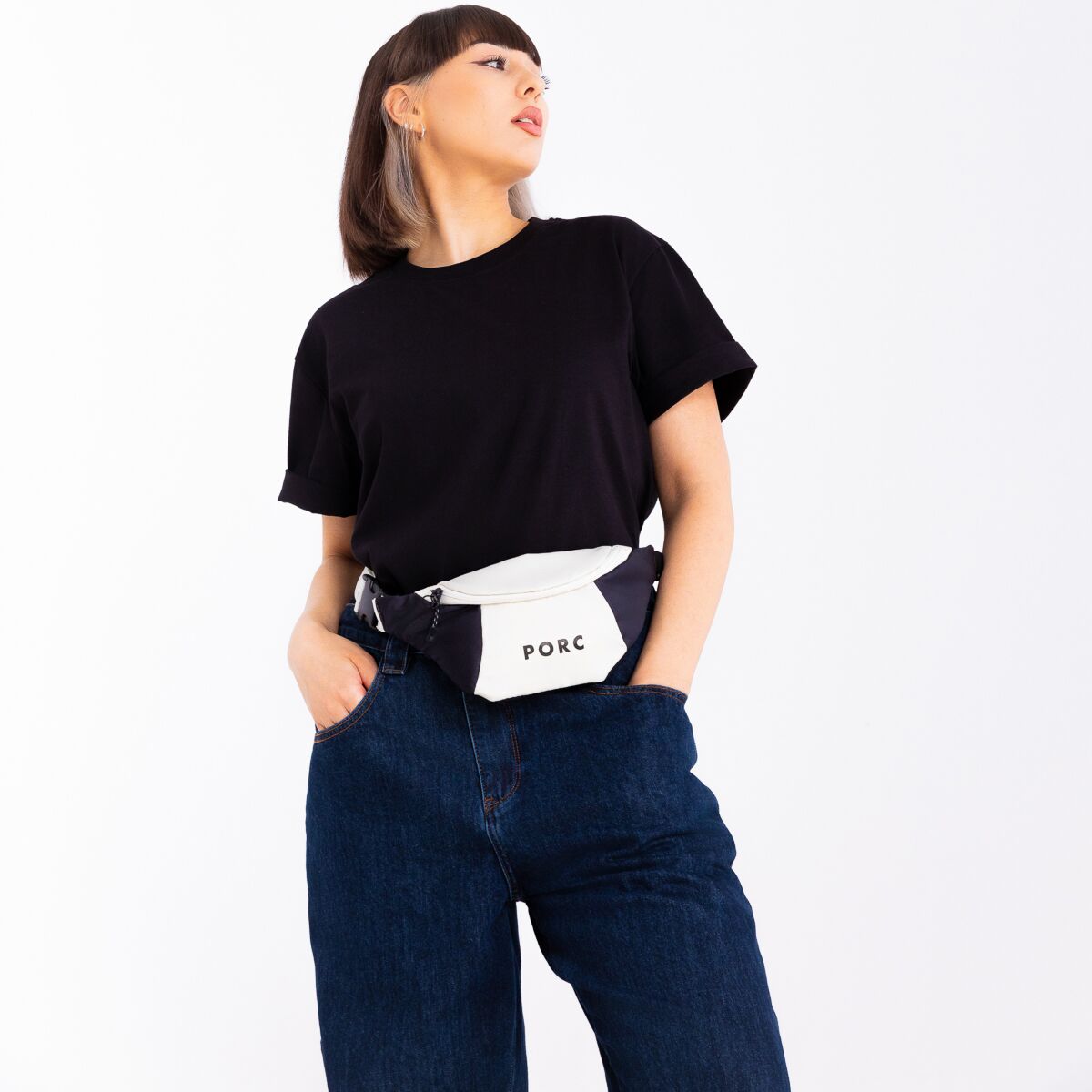 Incognito Off white Black Reversible Hip Bag