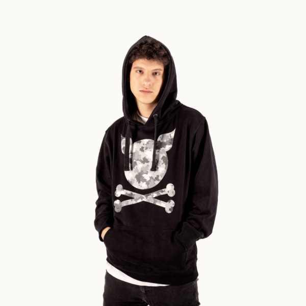 "Camouflage" Grey Hooded Sweat