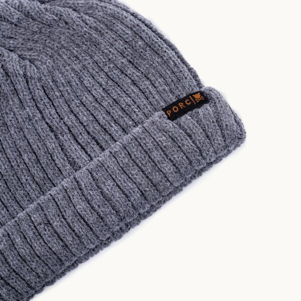 "Villain" Small Label Grey Beanie
