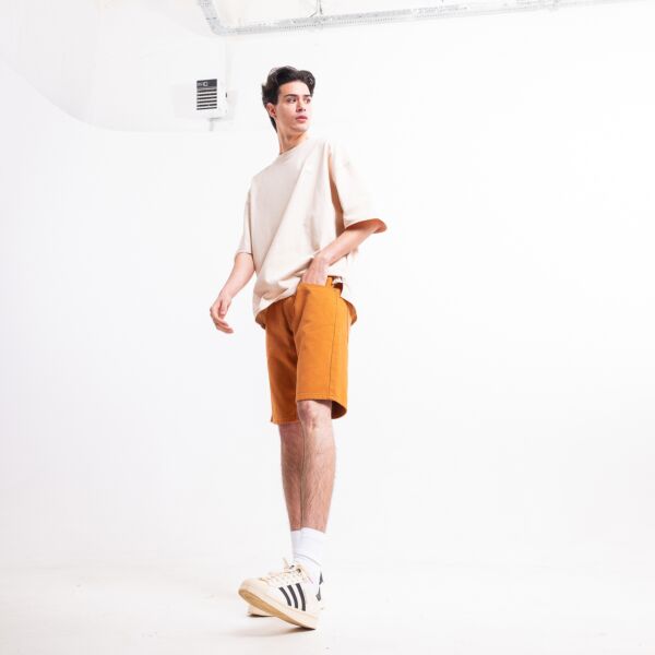 "Invert" Brown Denim Shorts