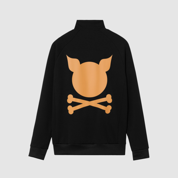 "Crooked" Black/Brown Track Top