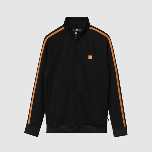 "Crooked" Black/Brown Track Top