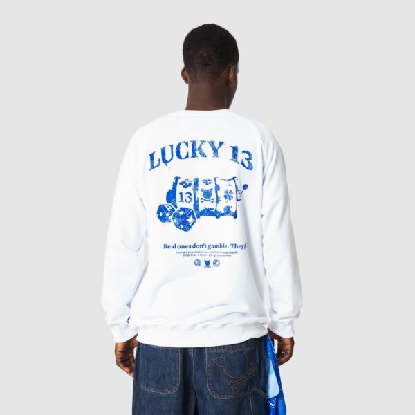 "Lucky 13" White Sweatshirt