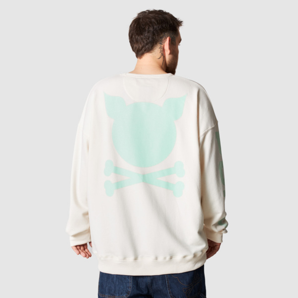 "Digital" Off White Oversized Sweatshirt