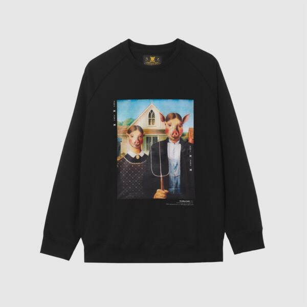 "Gothic" Oversized Black Sweatshirt