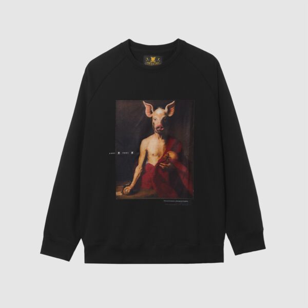 "No Saints" Oversized Black Sweatshirt