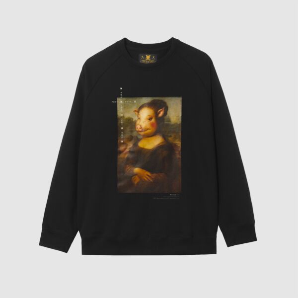 "Porconda" Oversized Black Sweatshirt