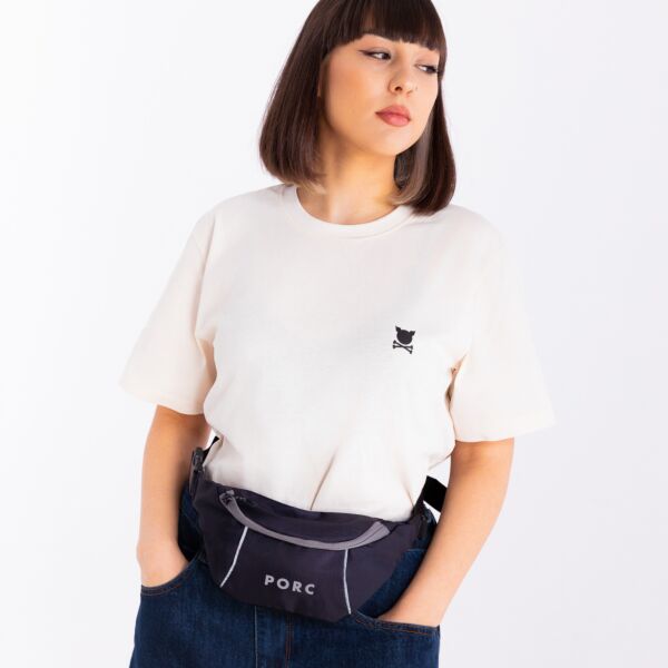 "Incognito" Black Reversible Hip Bag