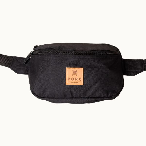 "Logo" Black Hip Bag