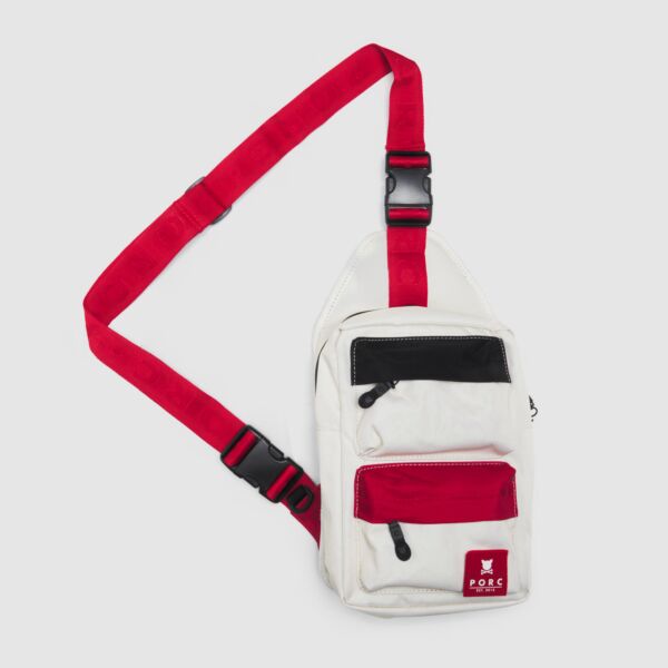 "Pablo" Off white/Red Sling Bag
