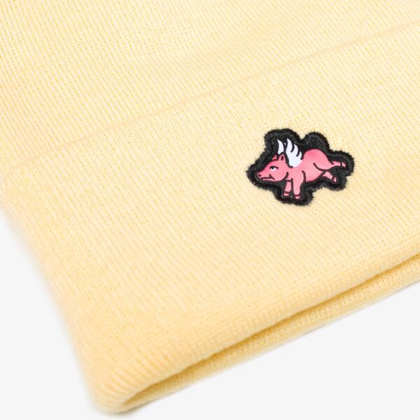"Flying Pig" Natural Beanie
