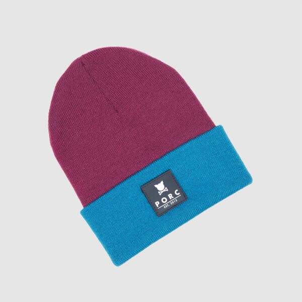 "Supply" Plum/Pig Blue Beanie