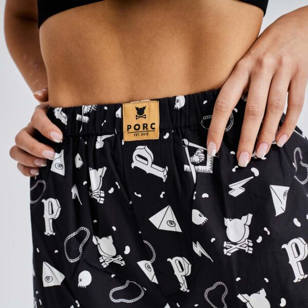 "Conspiracy" Black/White Boxer Shorts