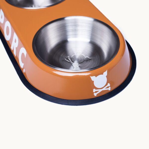 "Dual" Brown Pet Feeder