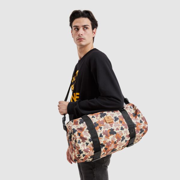 "Logo" Camouflage Brown Small Duffel Bag