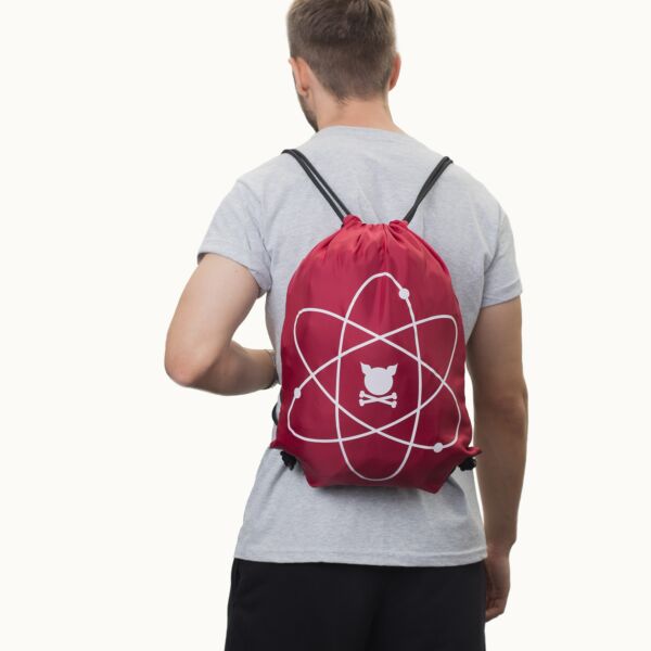"Atom" Burgundy Drawstring Bag