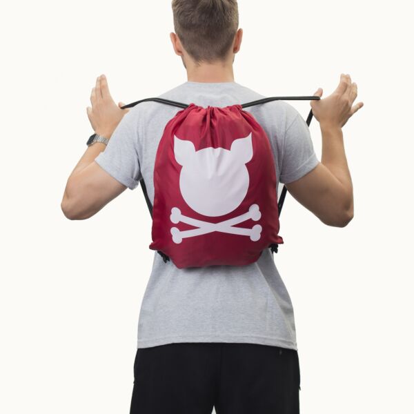 "Logo" Burgundy Drawstring Bag