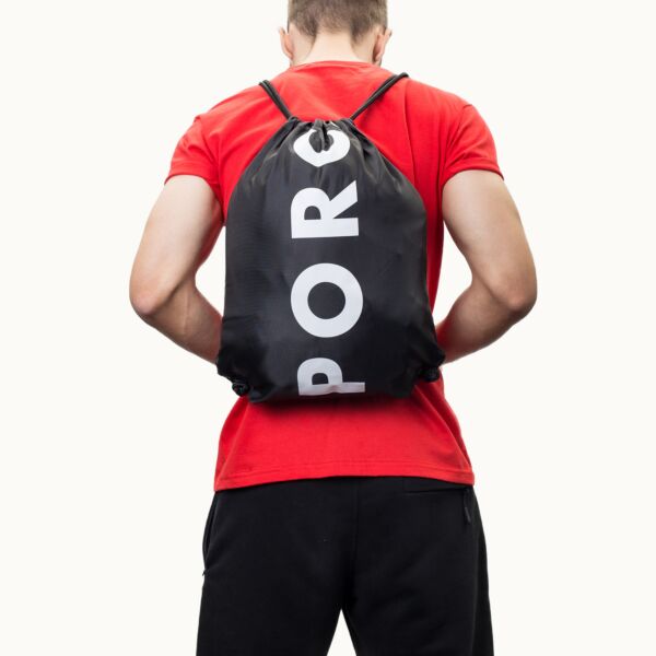 "Elements" Black Drawstring Bag