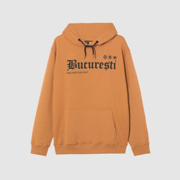 "Bucuresti" Brown Hooded Sweat