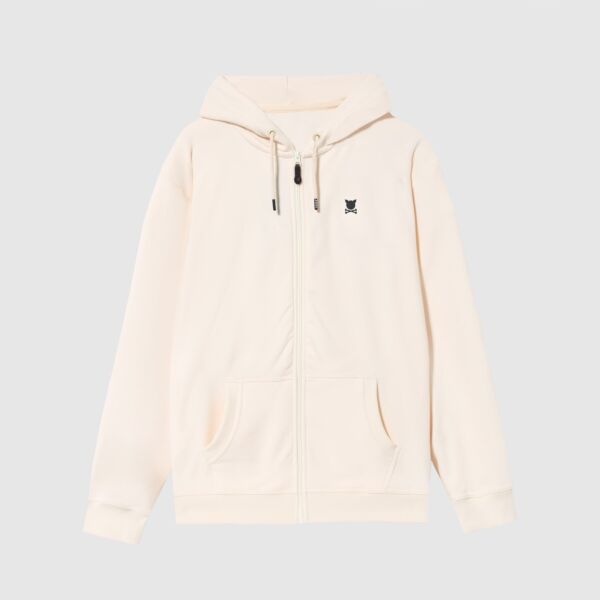 "Essential Logo" Off white Zipper Hooded Sweat