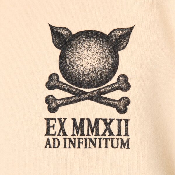 "Memento Porcum" Off White Zipper Hooded Sweat