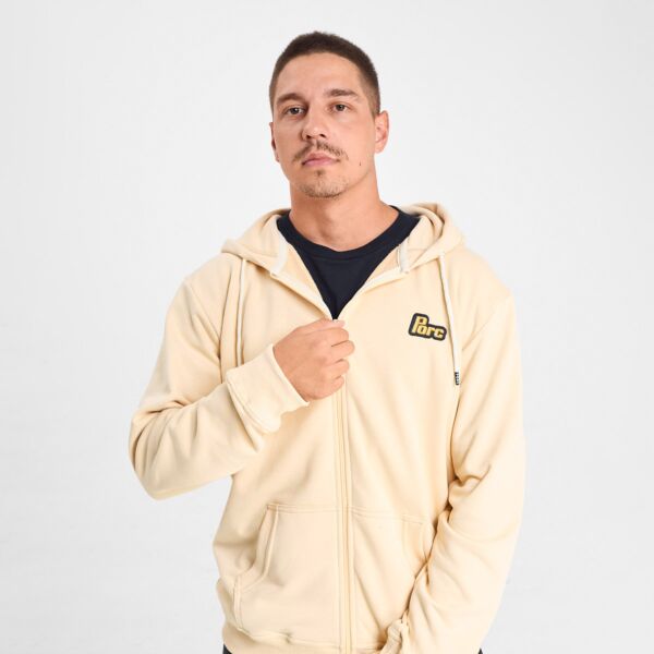 "Tilted" Zipper Hooded Sweat