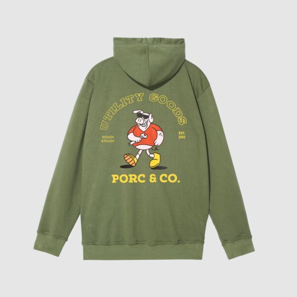 "Utility" Olive Zipper Hooded Sweat