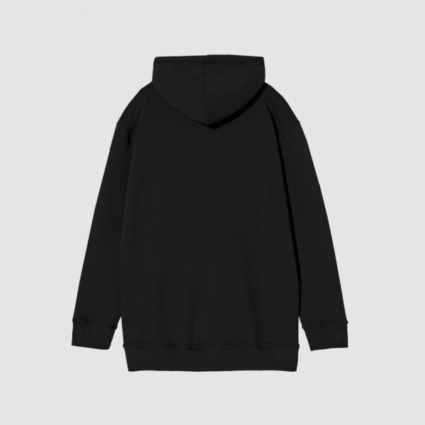 "Logo" Oversized Black Hooded Sweat