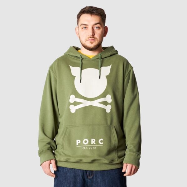 "Logo" Olive Hooded Sweat