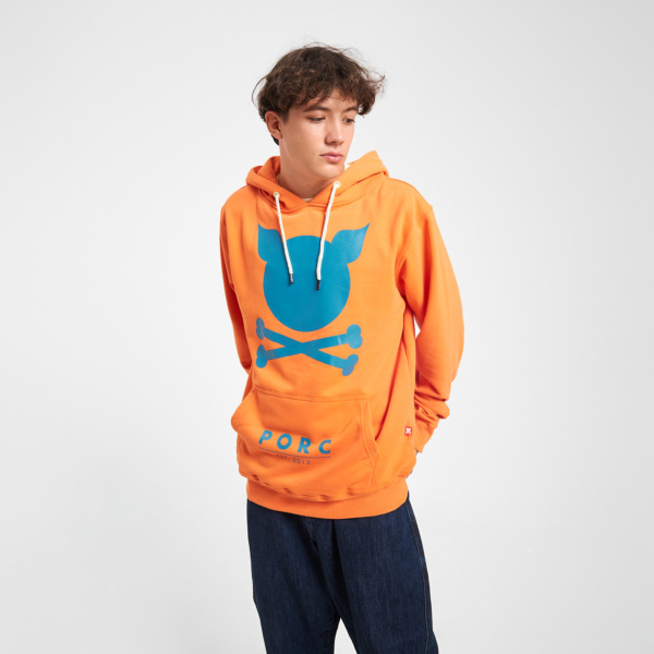 "Logo" Orange Hooded Sweat