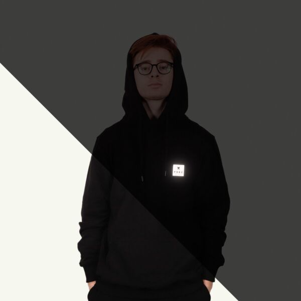 "Reflective Label" Hooded Sweat