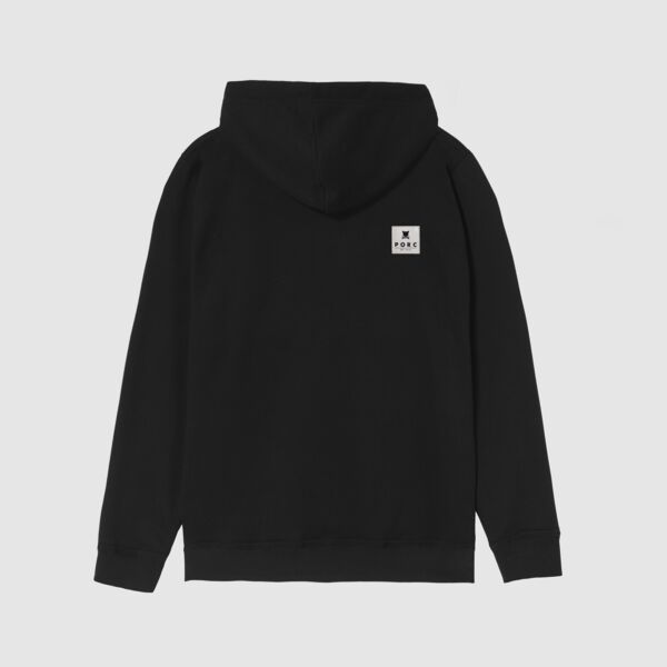 "Reflective Label" Black Hooded Sweat