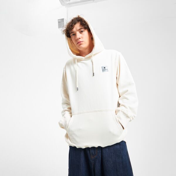 "Reflective Label" Off White Hooded Sweat