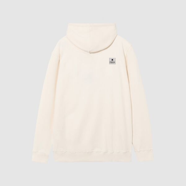 "Reflective Label" Off White Hooded Sweat