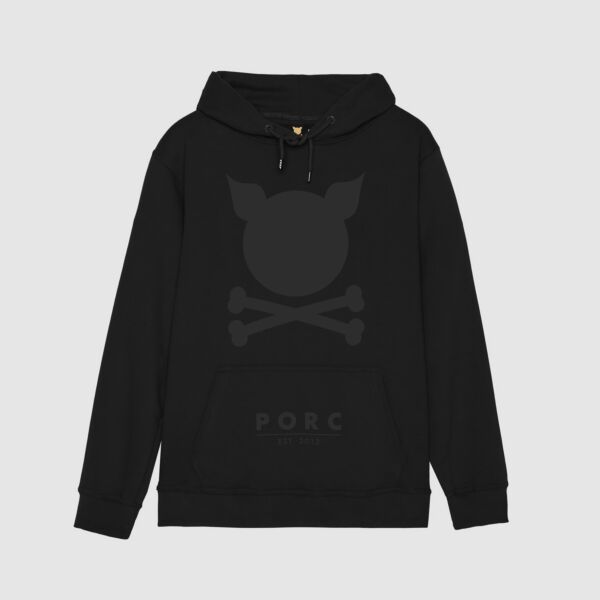 "Logo" All Black Hooded Sweat