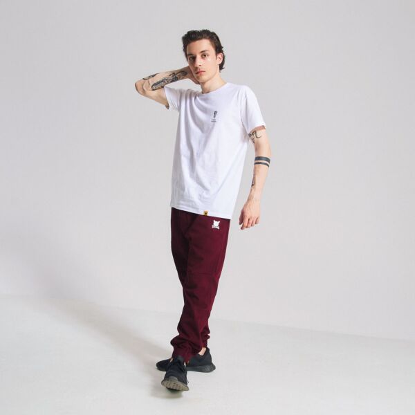 "Essential Logo" Burgundy Joggers
