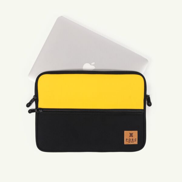 "Logo" Mustard Laptop sleeve