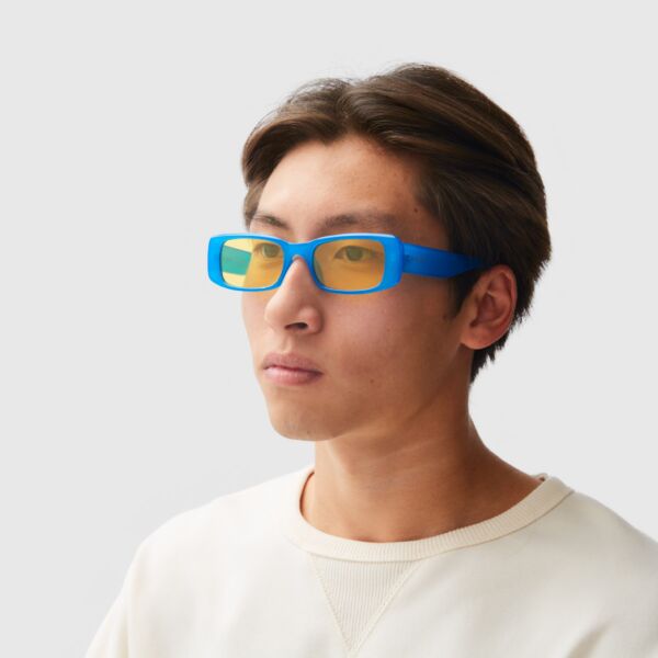 "Notorious" Blue/Gold Translucent Polarized Sunglasses