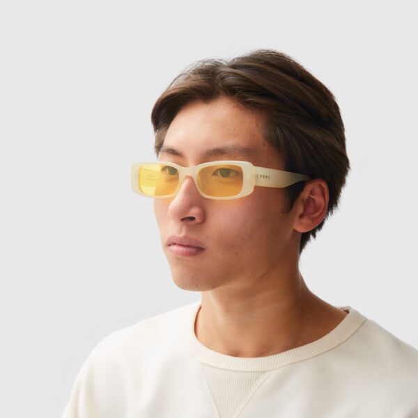 "Notorious" Off White/Gold Polarized Sunglasses